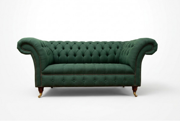 Classic Upholstered Furniture Chesterfield Green Couch Textile Leather Fabric Sofa Seater