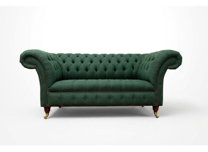Classic Upholstered Furniture Chesterfield Green Couch Textile Leather Fabric Sofa Seater