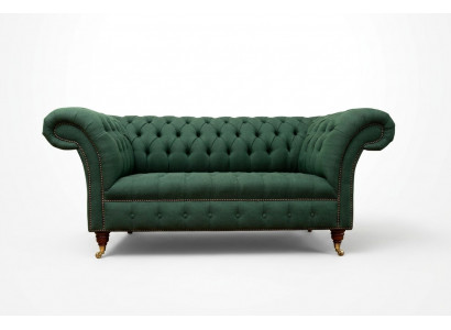 Classic Upholstered Furniture Chesterfield Green Couch Textile Leather Fabric Sofa Seater