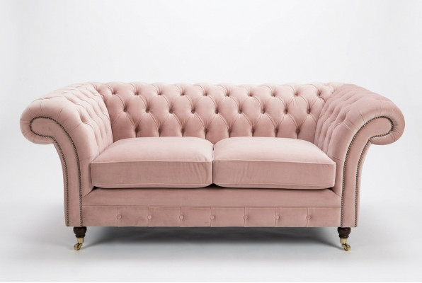 Classic Upholstered Furniture Chesterfield Couch Textile Leather Fabric Velvet Two-seater