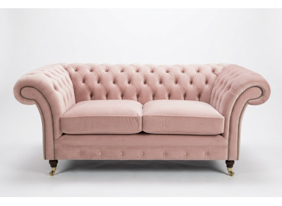 Classic Upholstered Furniture Chesterfield Couch Textile Leather Fabric Velvet Two-seater
