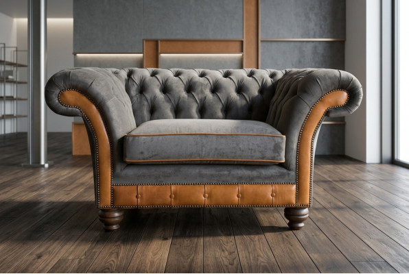 Single-seater armchair TV club couch sofa Chesterfield original England furniture new