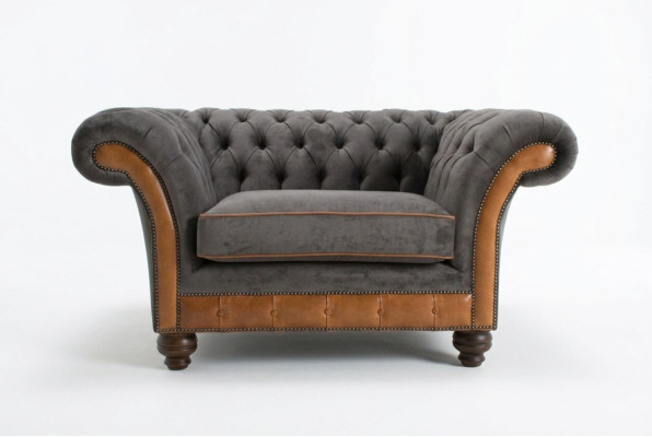 Single-seater armchair TV club couch sofa Chesterfield original England furniture new