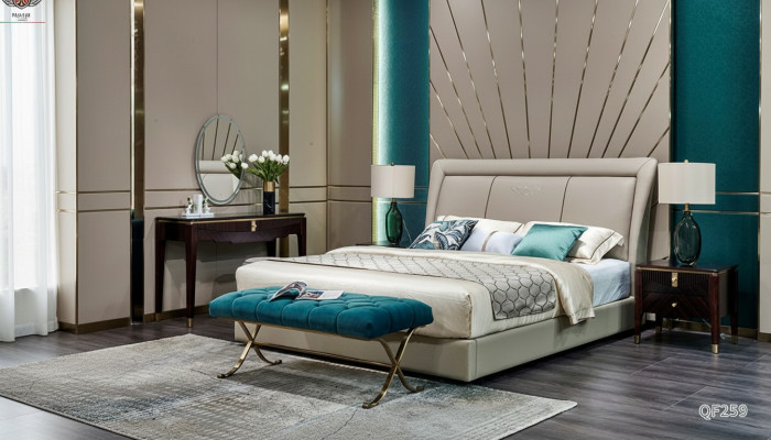 Classic bed 2x nightstand 3-piece bedroom set beds new luxury