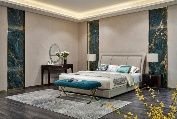 Bed Beds Upholstery Double Marriage Luxury Leather Modern Designer Bedroom Furniture