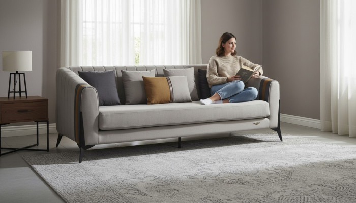 Classic 3-seater designer sofa upholstered sofas couches leather three-seater