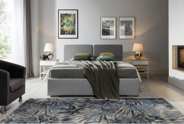 Classic Designer Bed Bedroom Textile Leather Upholstery 140x200 Furniture Frame