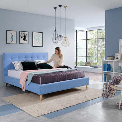 Hotel Chesterfield Luxury Bed Blue Bedroom English Beds 180 x 200cm New