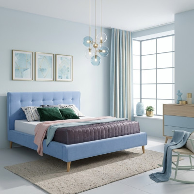 Hotel Chesterfield Luxury Bed Blue Bedroom English Beds 180 x 200cm New