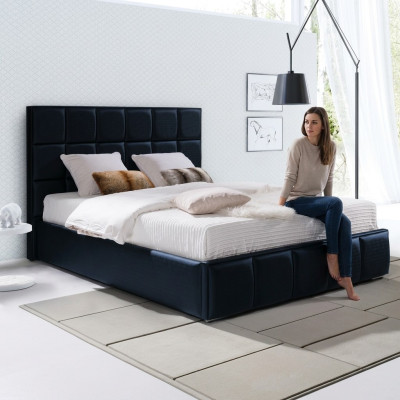 Black bed upholstery design luxury double beds bedroom jvmoebel® new