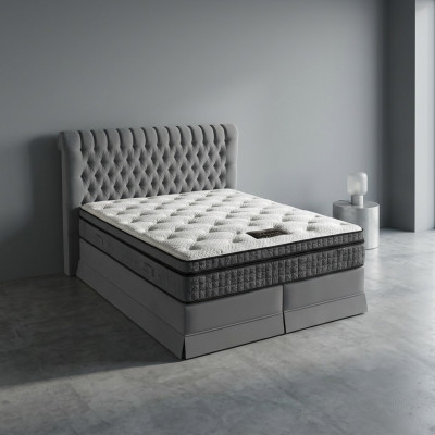 Double bed velvet beds upholstery bedroom marriage box spring bed
