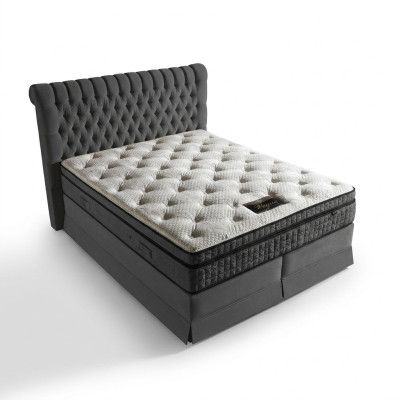 Double bed velvet beds upholstery bedroom marriage box spring bed