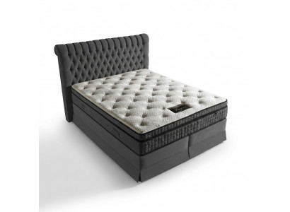 Double bed velvet beds upholstery bedroom marriage box spring bed