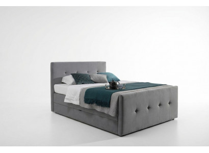Modern gray Chesterfield bed luxurious double beds bedroom furniture