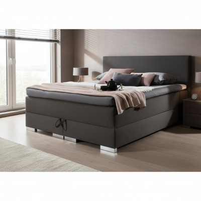 Upholstered XXL design bed made of textile leather baroque