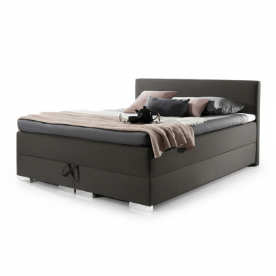 Upholstered XXL design bed made of textile leather baroque