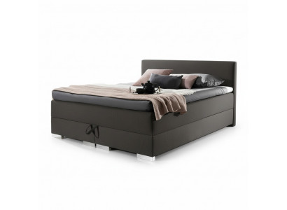 Upholstered XXL design bed made of textile leather baroque