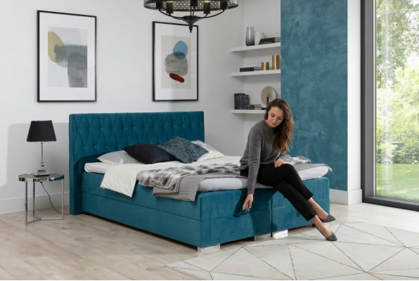 Box spring bed incl. mattress bed double beds hotel upholstery bedroom new