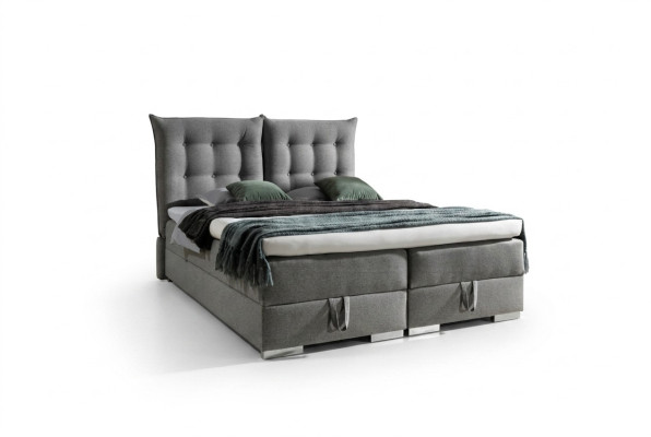 Box spring bed classic design upholstery English beds double bed beige bed