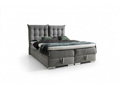 Box spring bed classic design upholstery English beds double bed beige bed
