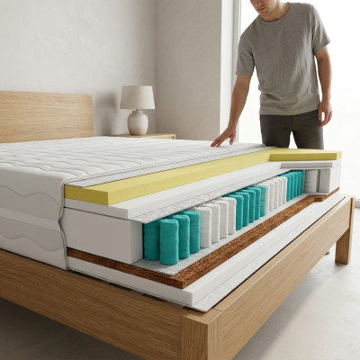 Mattress High-quality 7-zone orthopedic mattress bed 90x200cm beds new