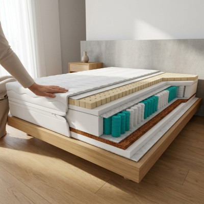 High-quality mattress, 7-zone mattress, bed visco foam 80x200cm