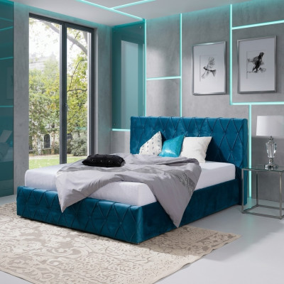 Bed cushion design luxury double hotel beds couple 160 x 200cm bedroom velvet