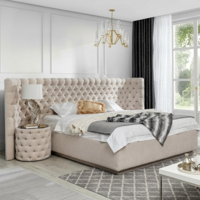 Chesterfield bed luxury bedroom hotel decor upholstered beds with buttons