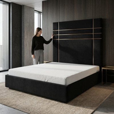 Hotel Double Leather Textile Bed Bedroom Upholstered Luxury Beds Modern Design