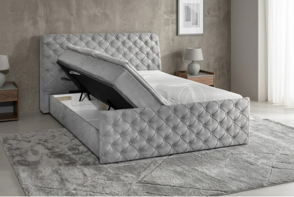 Gray Double Bed Chesterfield Hotel Beds Designer Bedroom Furniture