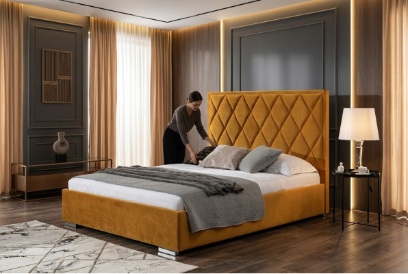 Upholstered bed beds bed upholstery designer hotel double luxury design 160x200cm new