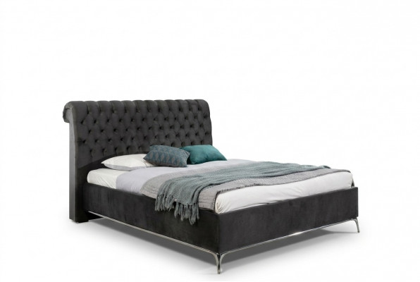 Black Chesterfield Luxury Double Bed Designer Bedroom Furniture