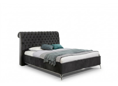 Black Chesterfield Luxury Double Bed Designer Bedroom Furniture