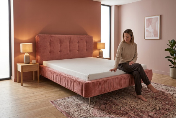 Modern beds, wood, leather, 180x200cm, upholstered, marital design, leather, hotel bed, pink, new