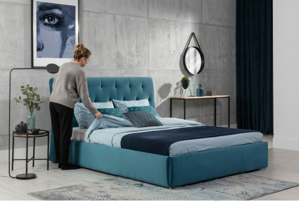 Bed Cushion Design Luxury Double Hotel Beds 180x200cm Bedroom Velvet New