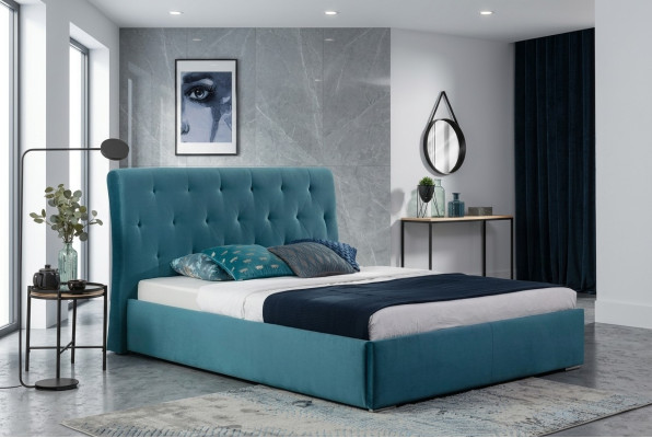 Bed Cushion Design Luxury Double Hotel Beds 180x200cm Bedroom Velvet New