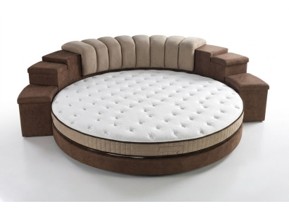 Round bed round design beds textile double luxury hotel frame sleep room