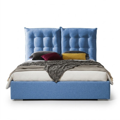 Blue upholstered bed modern bed frames furniture luxury hotel beds bedroom