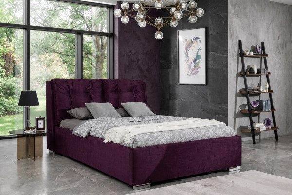 Lila upholstered bed, bed, double bed, textile designer bed, double bed, bed frame, beds