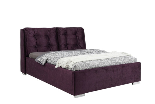 Lila upholstered bed, bed, double bed, textile designer bed, double bed, bed frame, beds