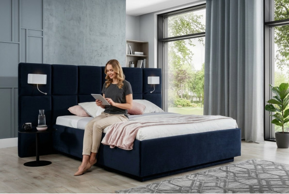 Bedroom design luxury bed 200x200 textile beds double bed frame