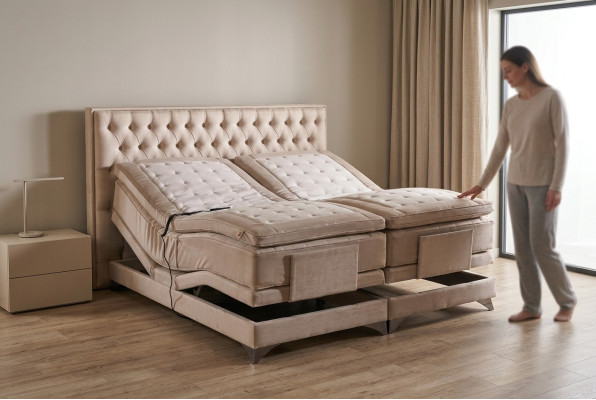 Orthopedic bed double beds adjustable function including mattress