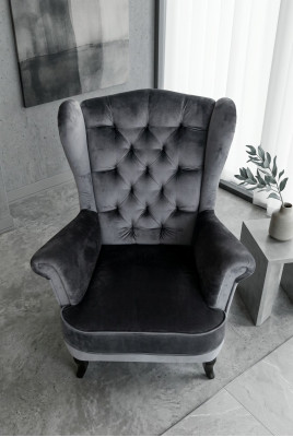 Wing chair Chesterfield armchairs armchair 1 seater throne chair seat padding
