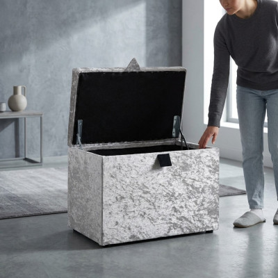 Pouf footstool ottoman seat stool upholstered stool elegant chest box new