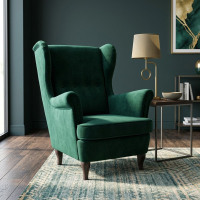 Wing chair, armchair, TV design, upholstered sofa, couch, chesterfield, textile furniture