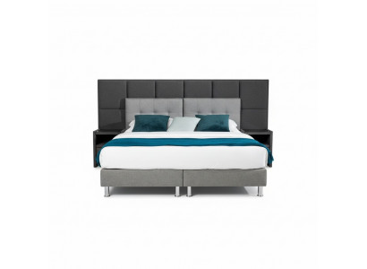 Designer bed bedroom beds textile leather hotel luxury upholstery velvet gray new