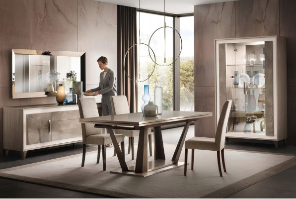 Italian designer dining room set furniture chair table group 5-piece new