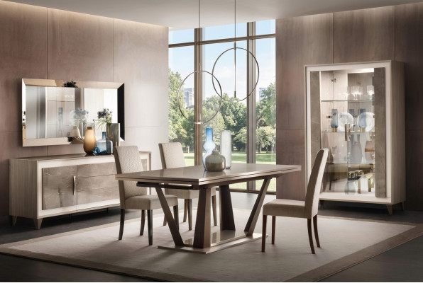 Italian designer dining room set furniture chair table group 5-piece new