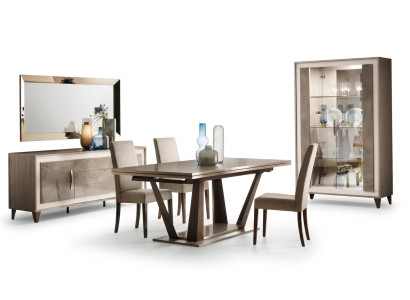 Italian designer dining room set furniture chair table group 5-piece new