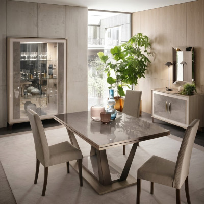 Dining table, dining room, living room set, wood design, Italian furniture